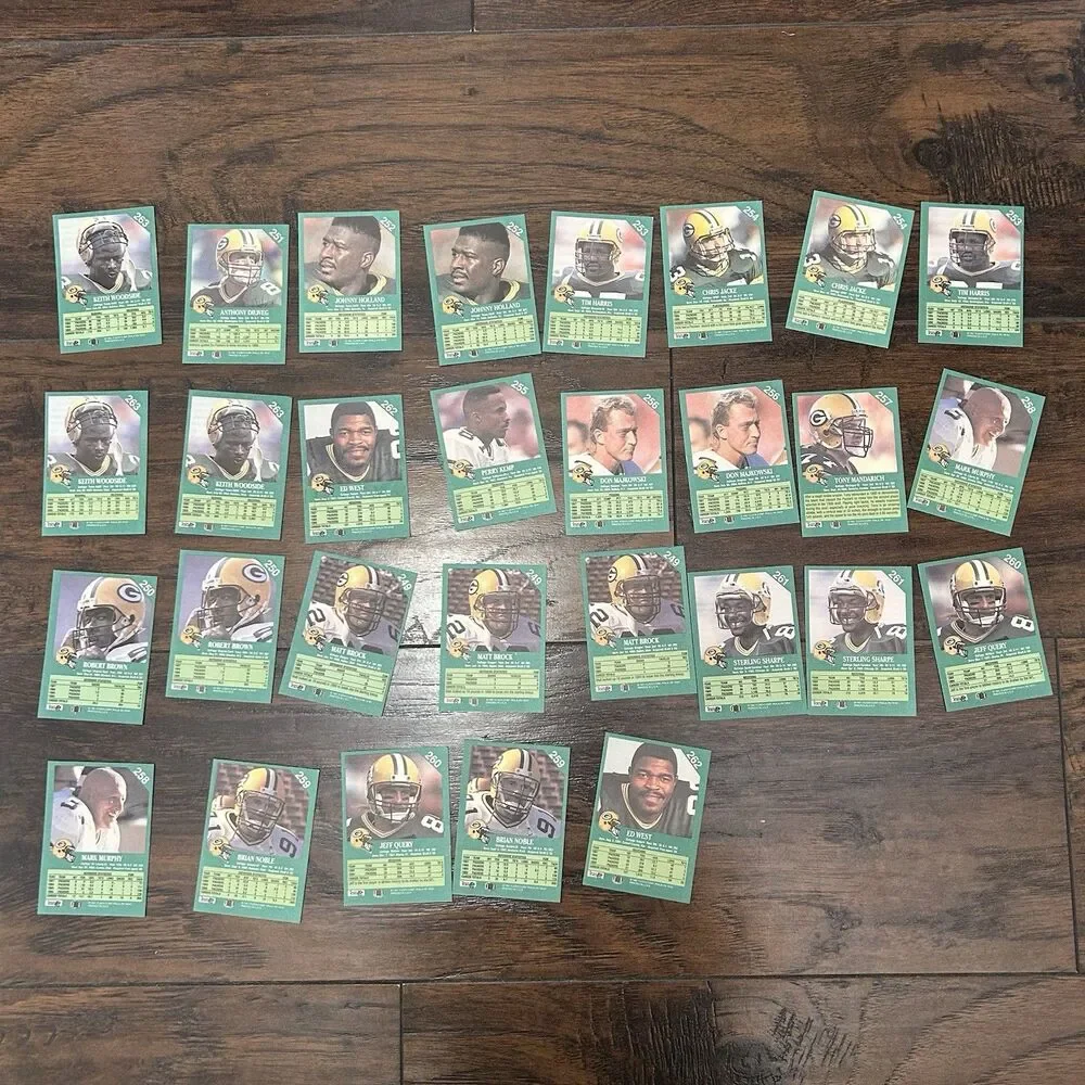 1991 Green Bay Packers Football Card Lot Of  29 Trading Cards
